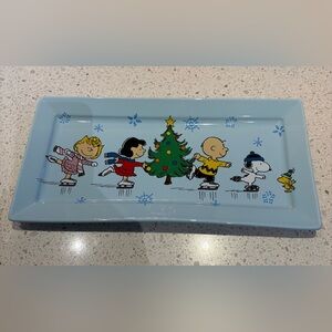 Peanuts Snoopy and the Gang Christmas Holiday Ceramic Serving Platter